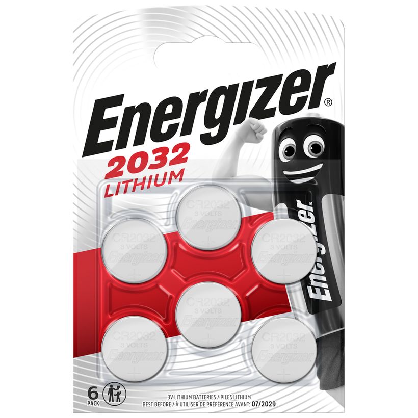 Battery CR2032 3V lithium 6pk ENERGIZER