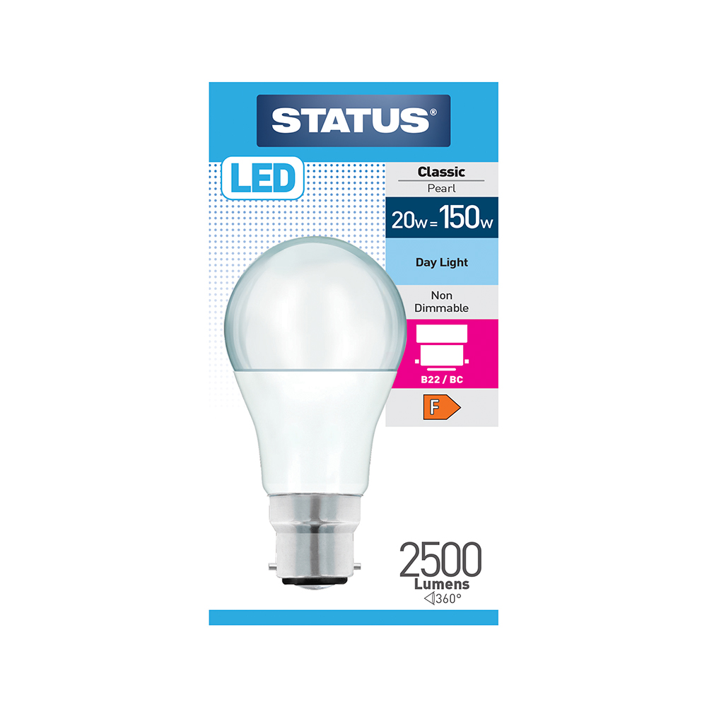 20W LED GLS BC 6500k 2500lm STATUS