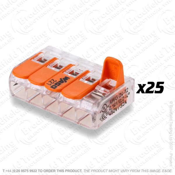 F16) Connector Push Lever Wire 5way (25) WAGO