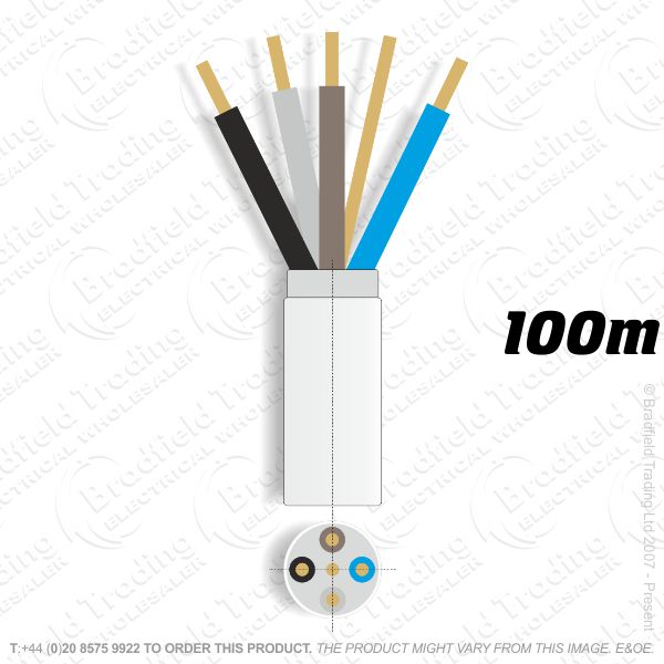 H07) Fire White 2.5mm 4 core   earth100M