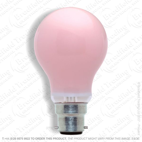 A02) GLS Coloured BC Pink 25W bulb