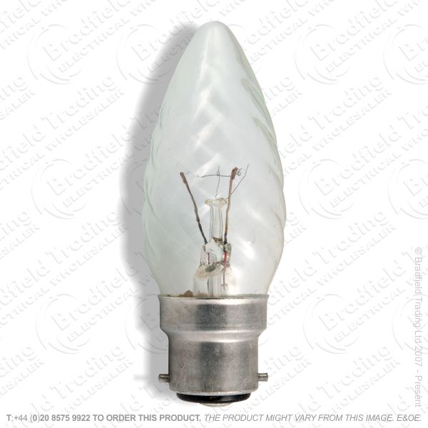 A05) Candles 35mm BC Twisted clear 25W BEL