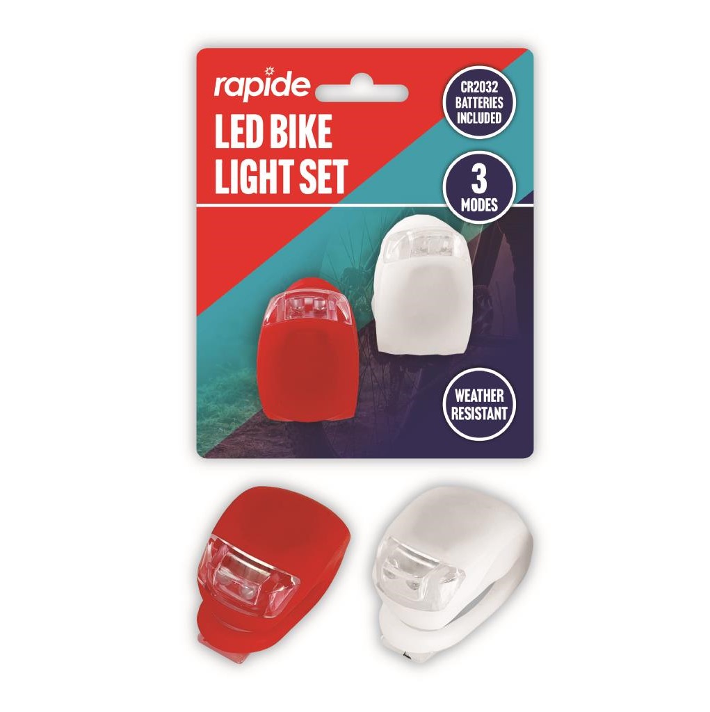 Bike Light Set 2pc White   Red RAPIDE