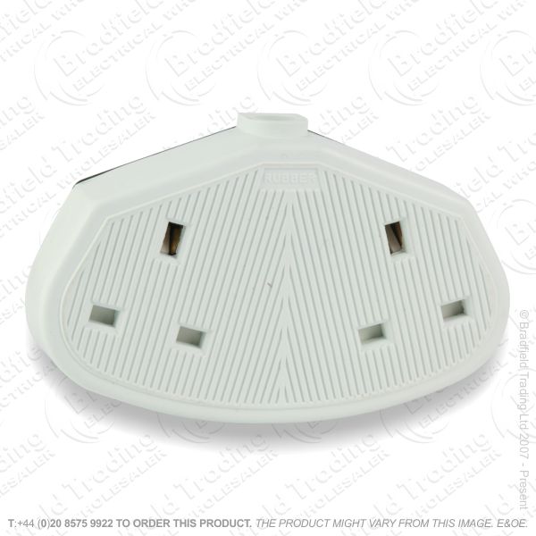 CEDTS2Rw Mains Ext Socket 2G 13A white