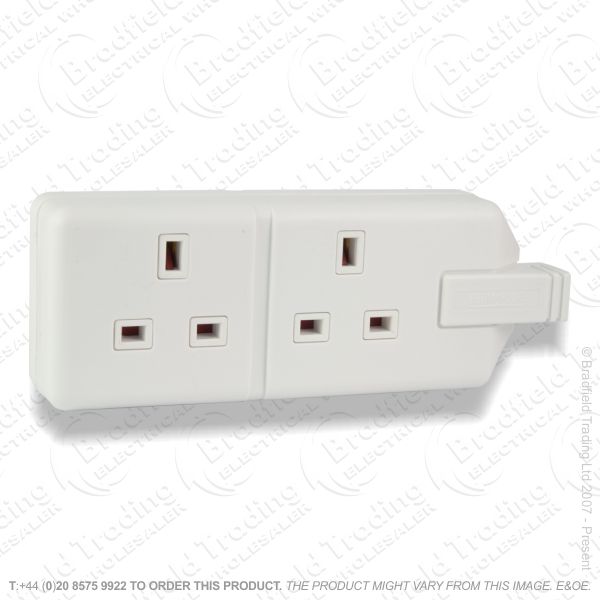 F04) Mains Ext Socket 2G 13A white C18 ECO