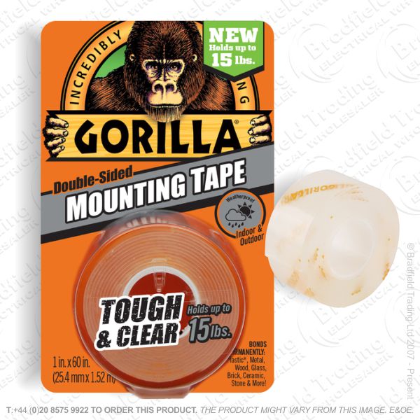 Double Sided Mounting Tape Clear 1.5M GORILLA