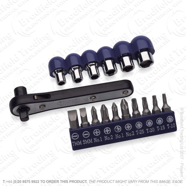 G36) Ratchet Offset Socket Set 17pc 1/4 