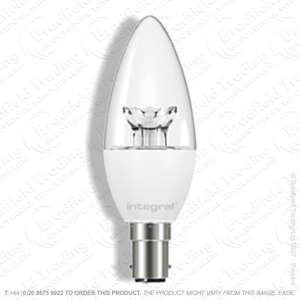 A27) 6W Candle Clear SBC LED 27k INTEGRA