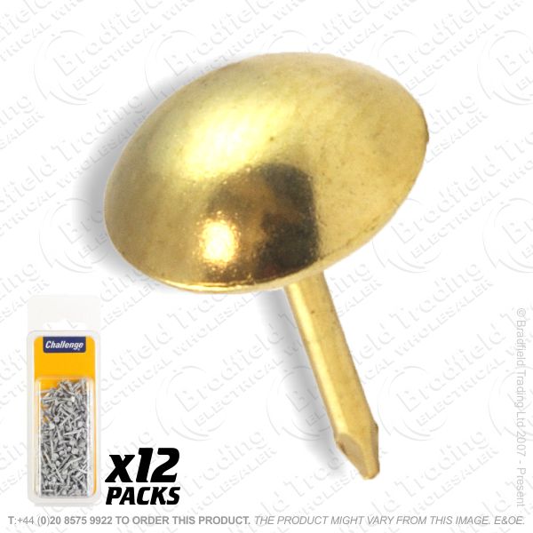 G09) Upholstery Nail Brass 10mm 3/8  75g BP