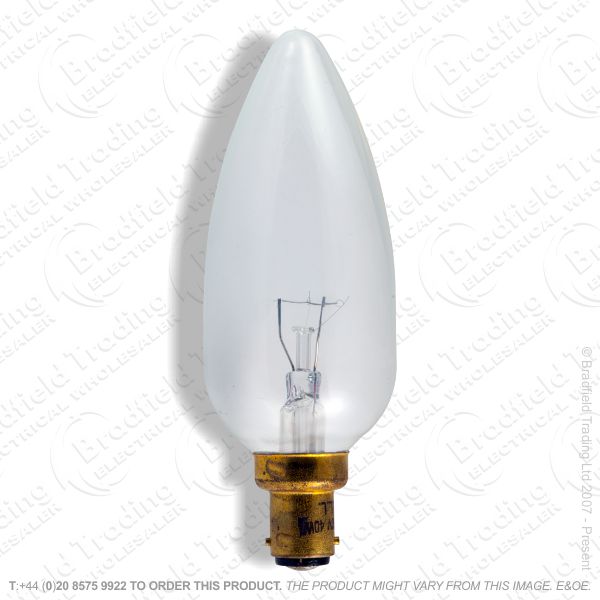 A05) Candles 45mm SBC Plain Clear 40W BEL