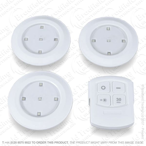 3pc LED Cupboard Light Remote Cont