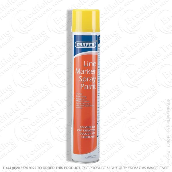 G18) Line Marker Spray Yellow 750ml DRAPER