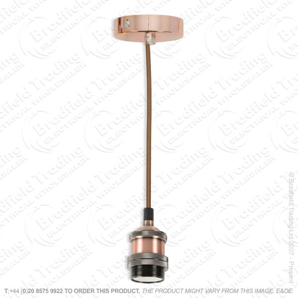 Pendant Set ES E27 180cm Ant Copper