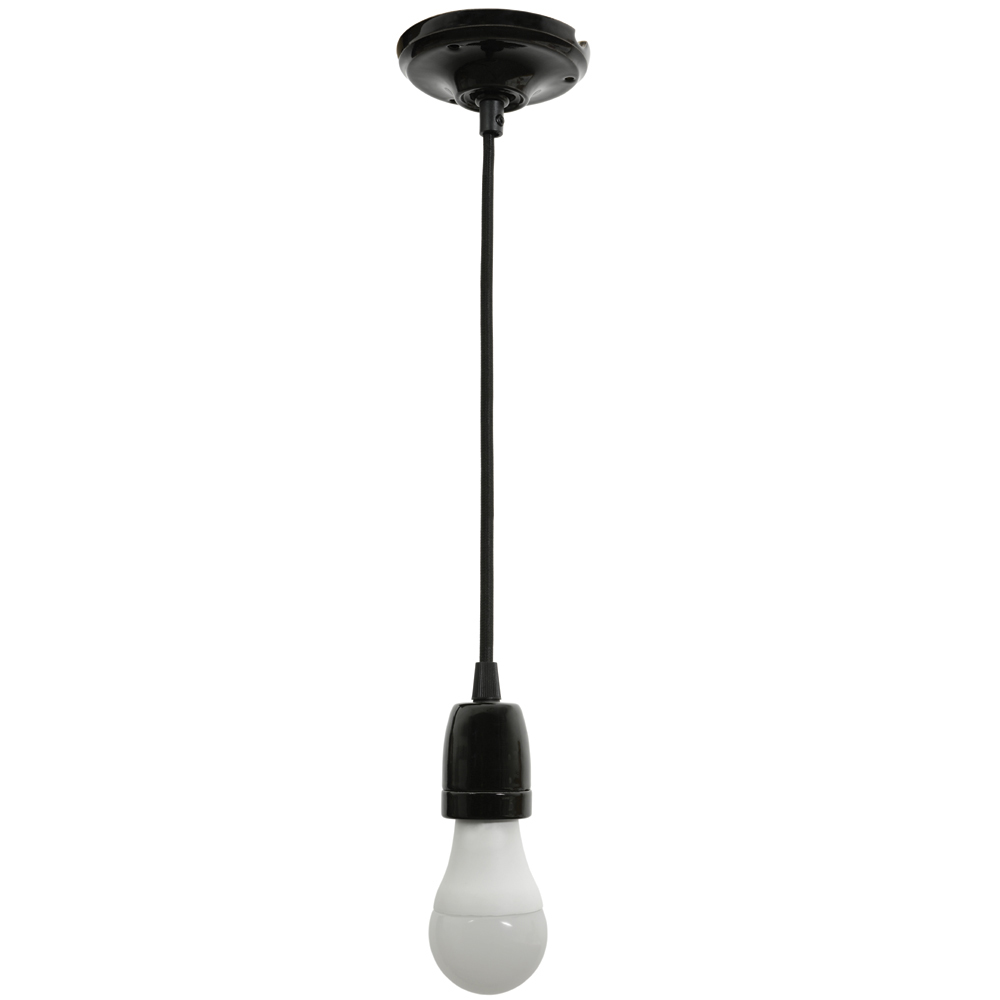 Pendant Set ES E27 100cm Ceramic Black