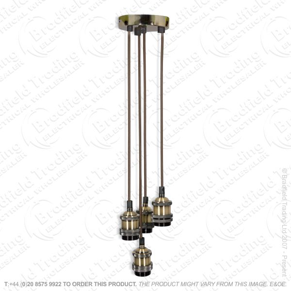 Pendant Set 4x ES 180cm Ant Brass E392AB