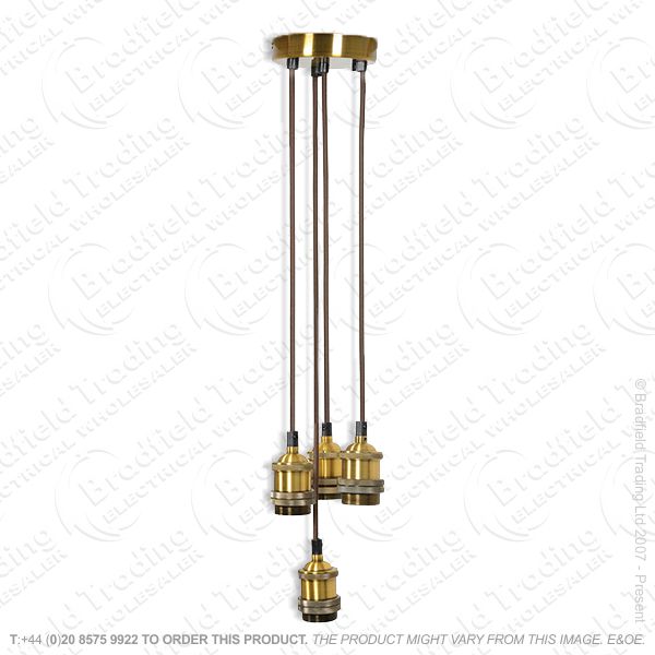 Pendant Set 4x ES 180cm Ant Gold E392AG