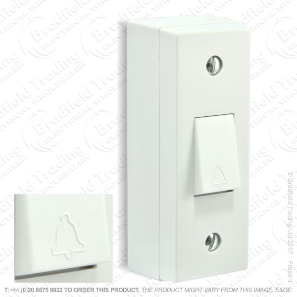 I24) Switch Architrave 1G Bell Push Whit