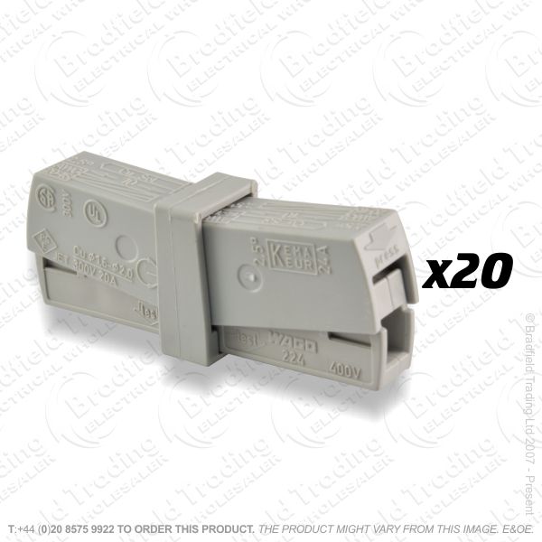 F16) Connector Push In Lighting 3w (20) WAGO