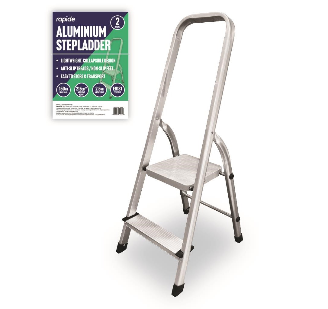 2Step Ladder Aluminium 150kg RAPIDE