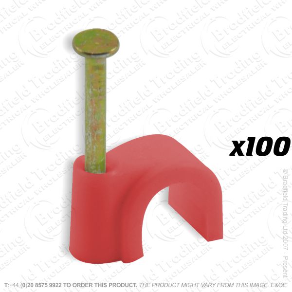 H02) Cable Clips Fire Alarm 6mm red x100