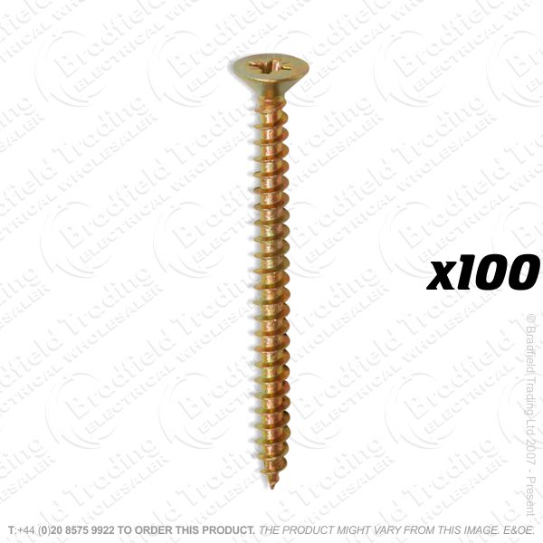 Screws Yellow 5x 50mm Box 100pc CHA