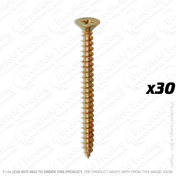 Screws Yellow 6x 100mm Box 30pc CHA