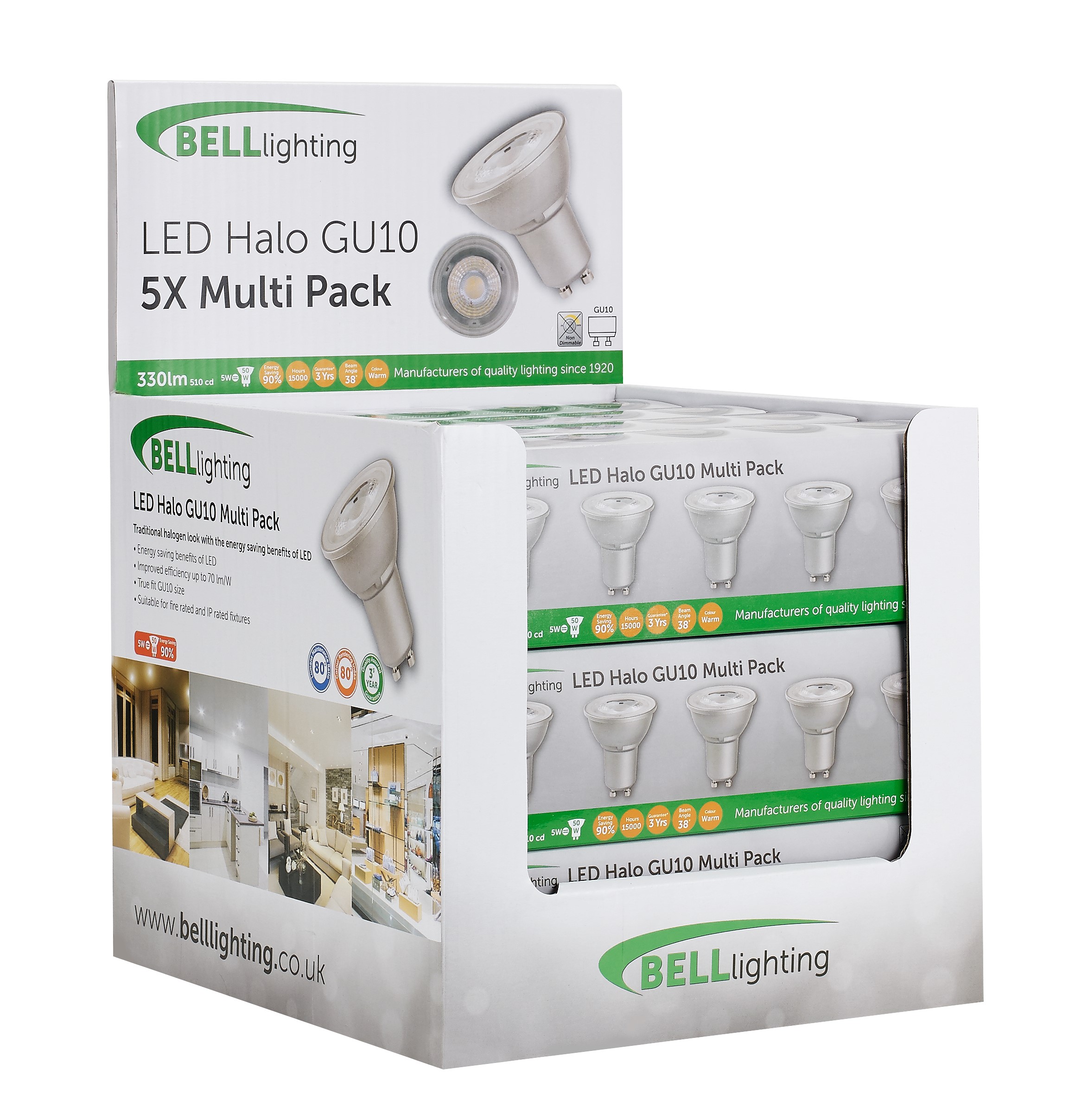 Halo 3.2W LED GU10 - 38° Beam - 2700K pk5