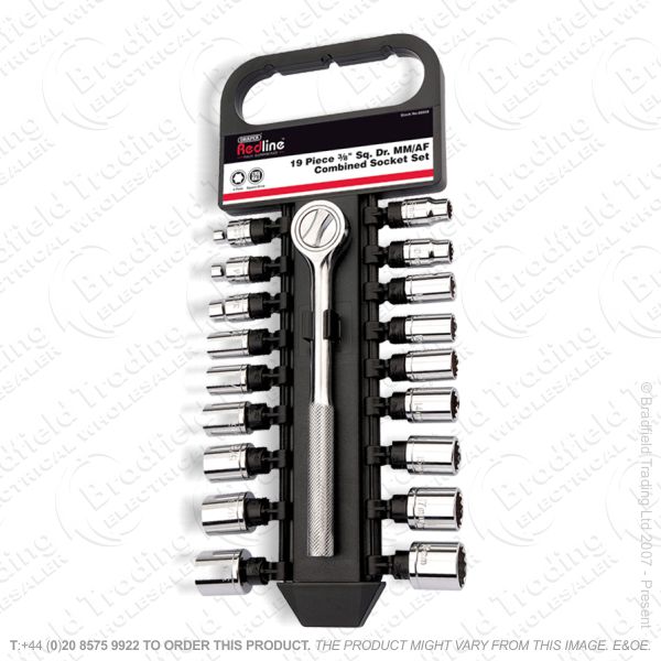 G37) Socket Set Ratchet 3/8  19pc DRAPER Red