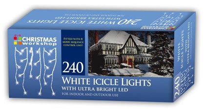 Xmas Lights 240 LED Icicle Warm White
