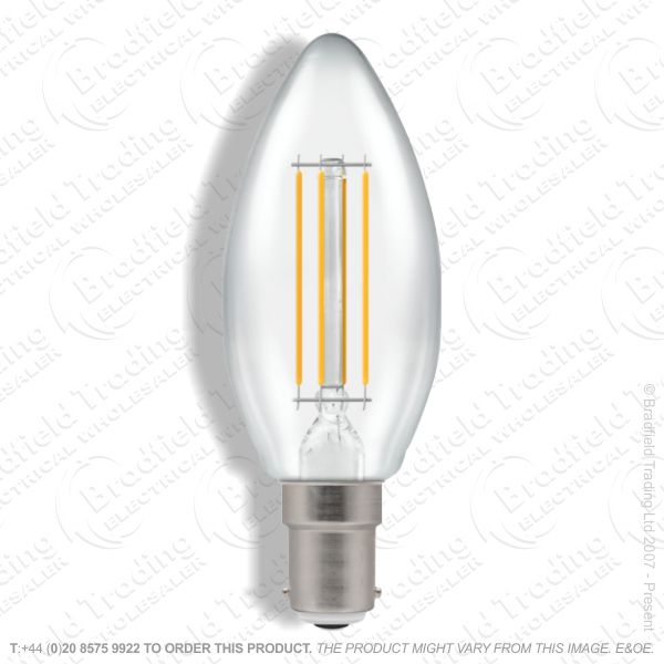 A26) 5W LED Filla Clear Candle SBC 27k Dim CR
