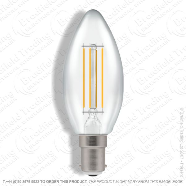 5W 470lm LED Fil Clear Candle SBC 27k Dim CR