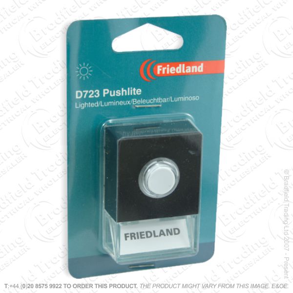 I02) Door Bell Push Lite black FRIEDLAND