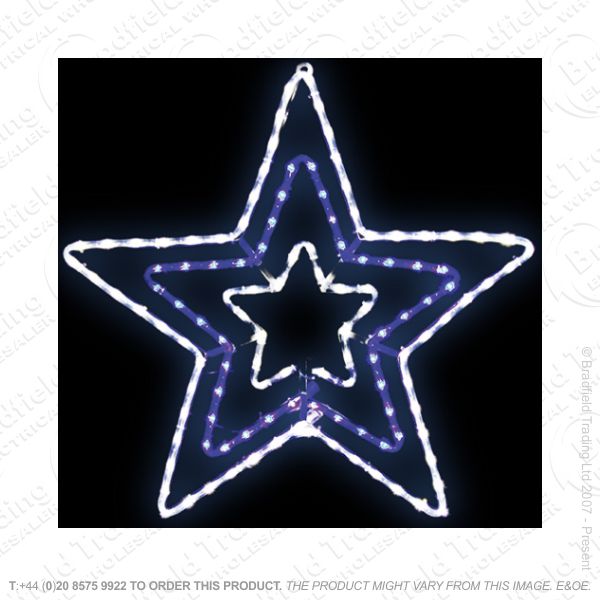 D12) 5M LED Blue/White Star Xmas Light