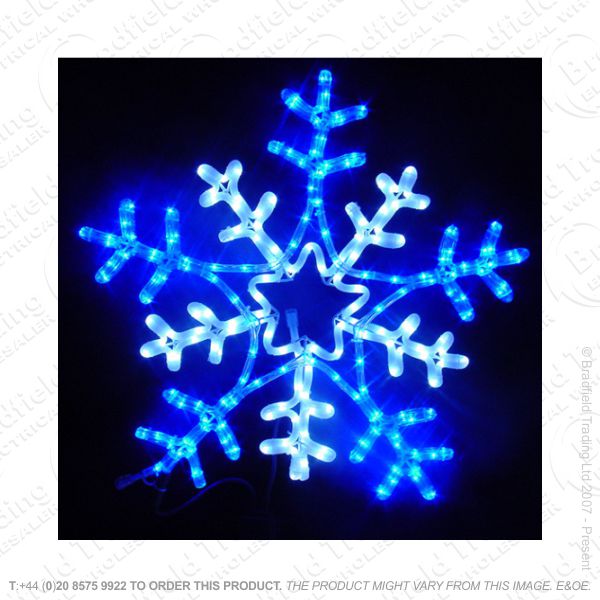 D12) 5M LED Blue/White Snowflake Xmas Light