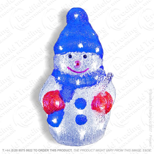 D12) 30cm 24 LED Acrylic Snowman Xmas Light