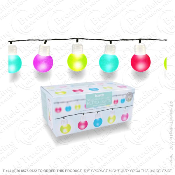 D08) Xmas Party Lights 50 LED Multi Colour