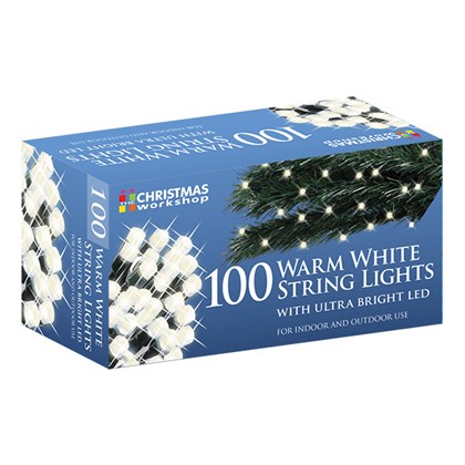 D09) Xmas 100 Warm White LED String Lights