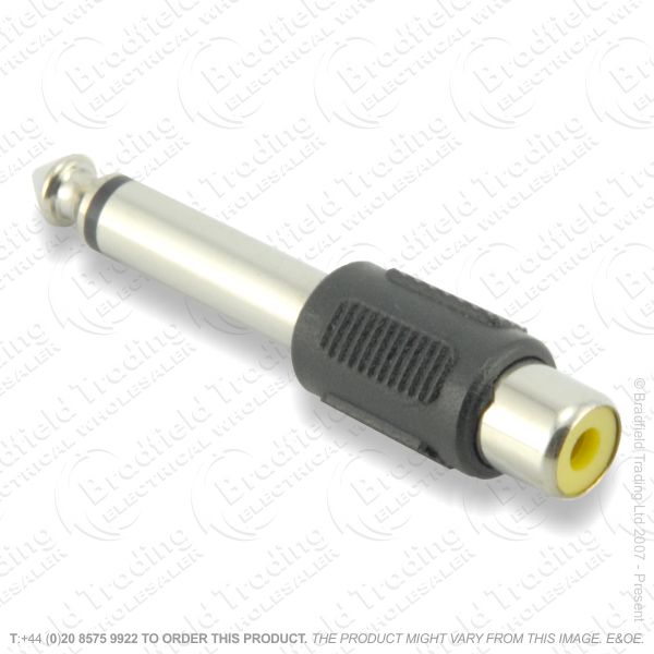 E25) 6.3 Jack Mono Plug RCA Sock Adaptor