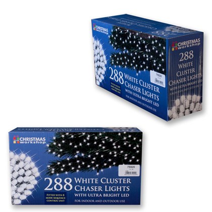 D09) 288 LED Cluster Lights White XMAS