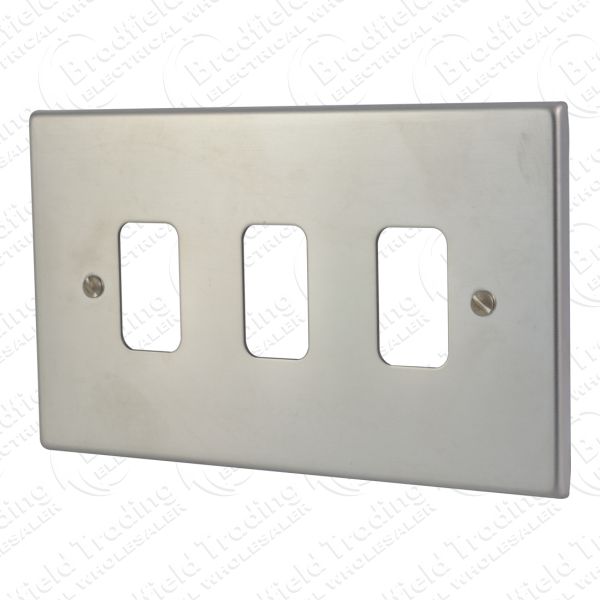 I44) Grid Frontplate 76 3G Satin Chrome HAM