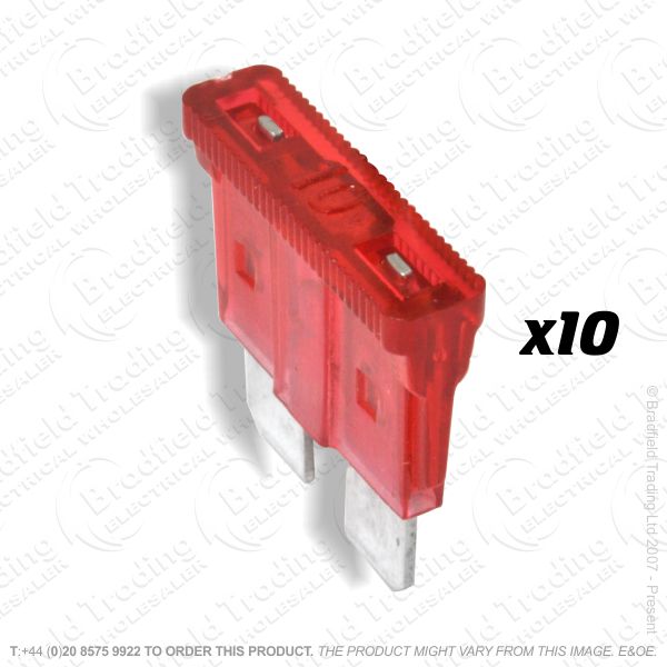 F12) Fuse Blade Type 10A Red Car Pk10