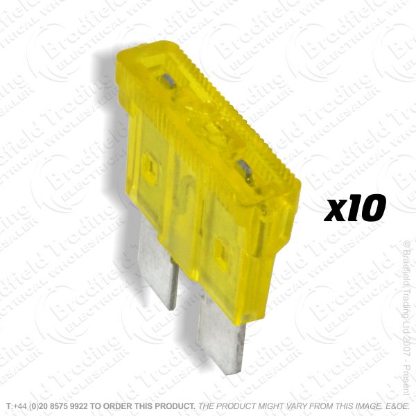 F12) Fuse Blade Type 20A Yellow Car pk10