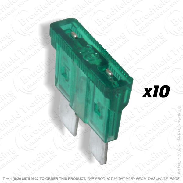 F12) Fuse Blade Type 30A Green Car pk10