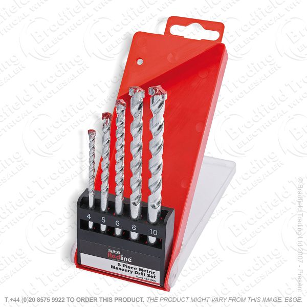 G29) 5pc Masonary Bit Set RED LINE DRAPER