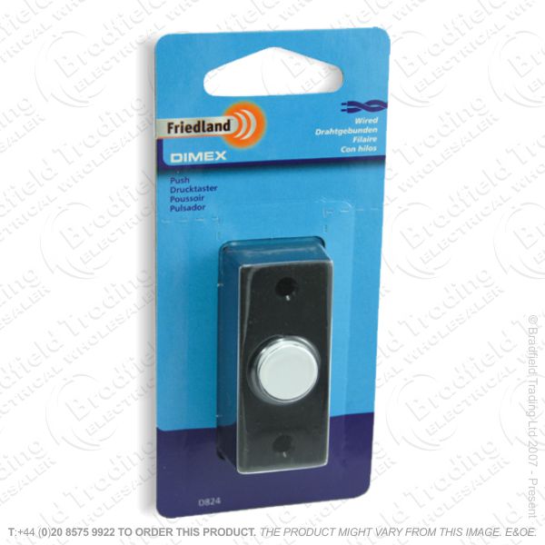 I02) Door Bell Push Dimex black FRIEDLAND