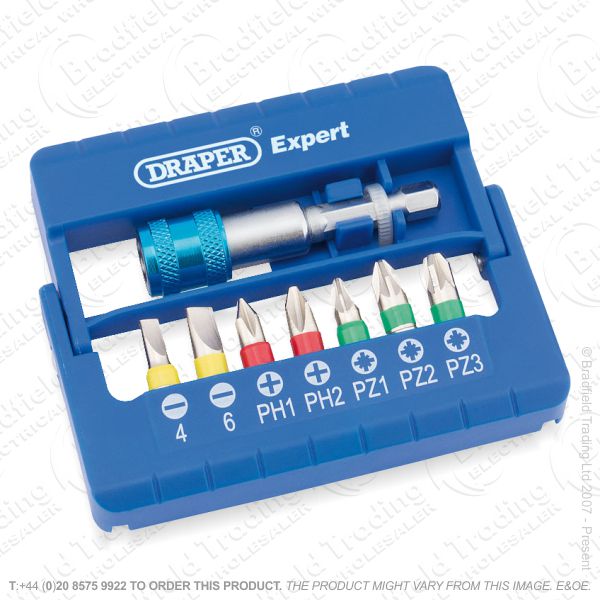 G36) 8pc Screwdriver Bit Set DRAPER