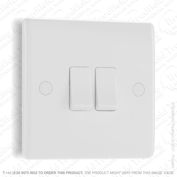 Switch SP 6A 2G 2w White Plastic BG