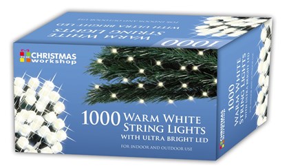 D09) Xmas Lights 1000 LED Warm Wh Chaser 75M