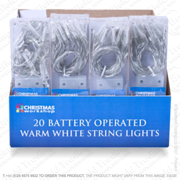 D09) 20 LED Battery Lights Warm White Min24