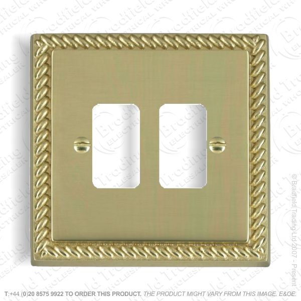 Grid Front Plate 2G Geo Pol Brass Georgi